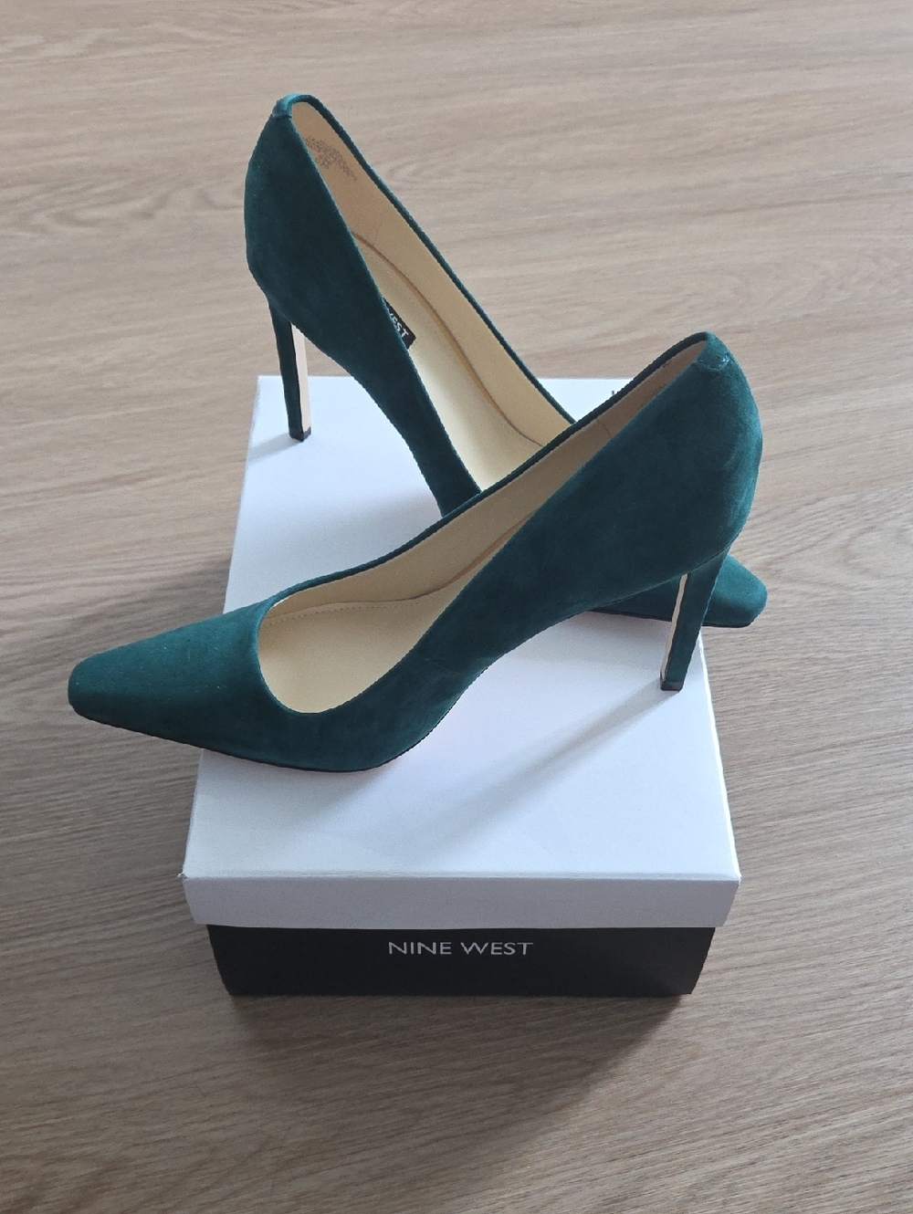 Nine West Teal Suede Pointed-Toe Stiletto Pumps